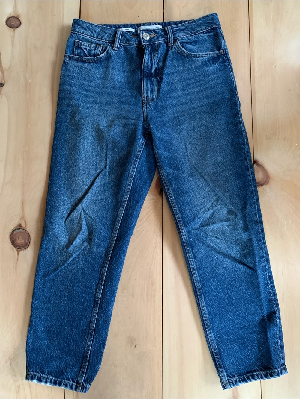Mango Women's Straight Leg Jeans — Medium Blue Wash
